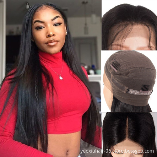 Wholesale Brazilian 100% Human Swiss HD Transparent Kinds of Lace Glueless Raw Virgin Straight Hair Wigs for Black Women
